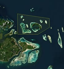 Satelite view on Tun Sakaran Marine Park at Semporna
