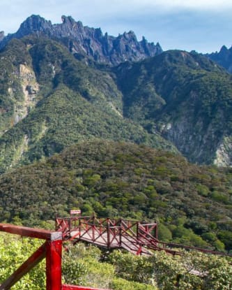 View on Mount Kinabalu from Meragang Hill in Kundasang