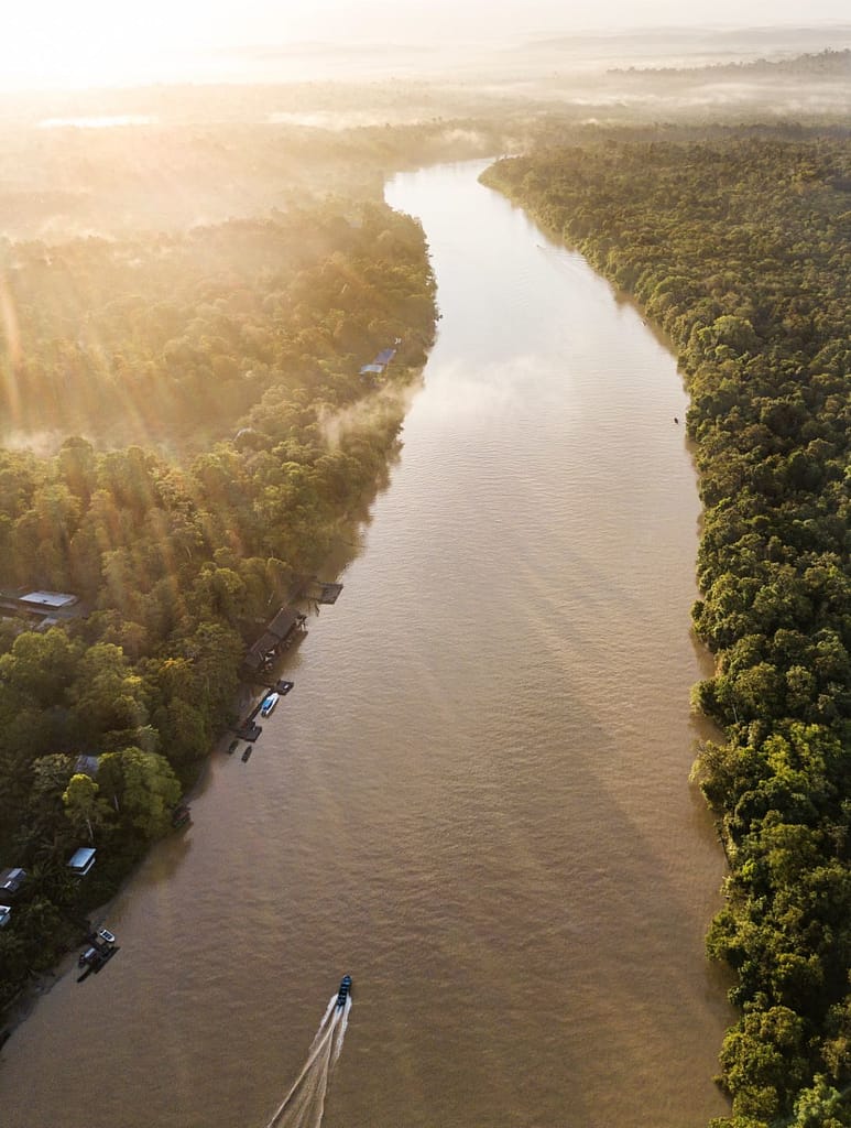 Kinabatangan River earial view